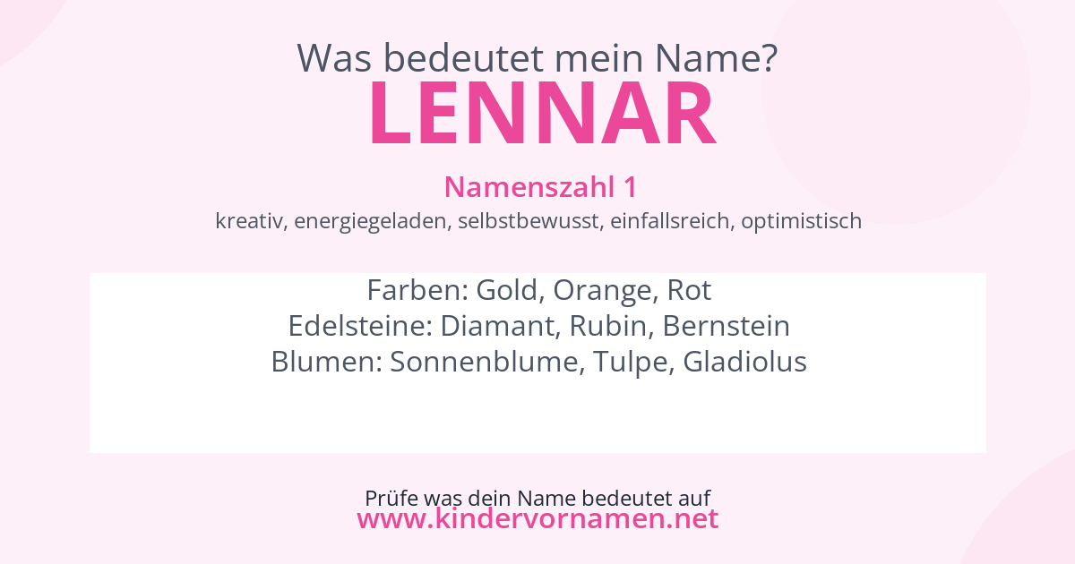 Was bedeutet der Name Lennar?
