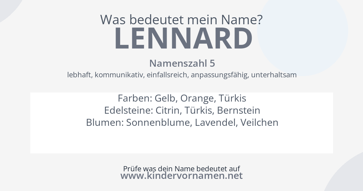Was bedeutet der Name Lennard?