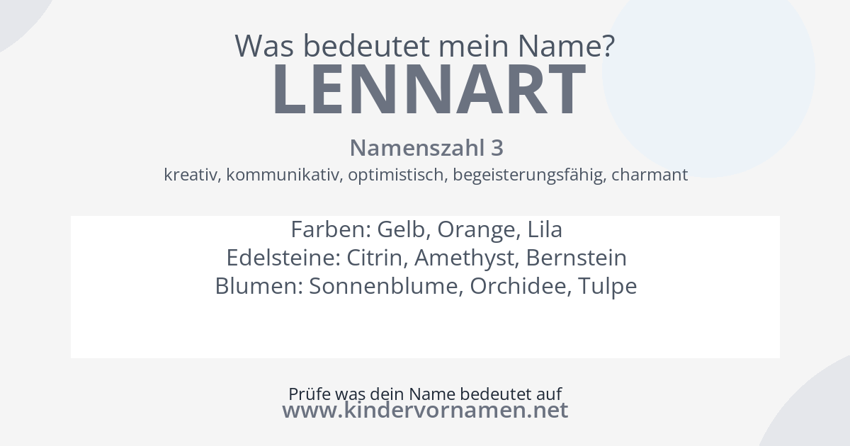 Was bedeutet der Name Lennart?