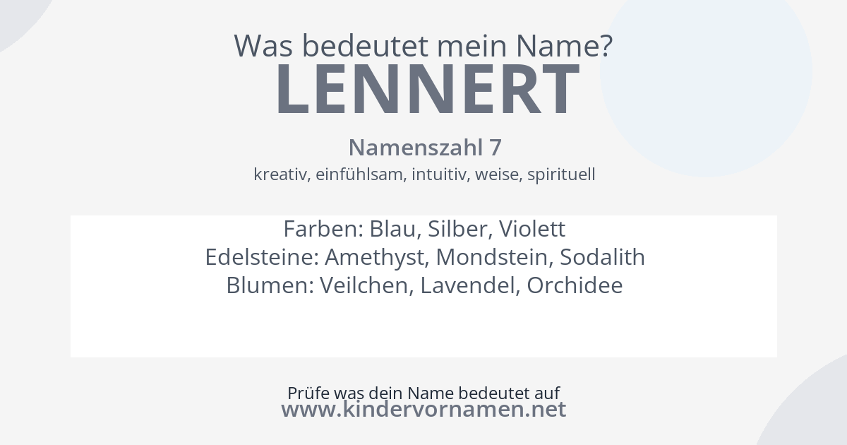 Was bedeutet der Name Lennert?