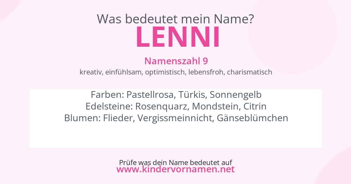 Was bedeutet der Name Lenni?