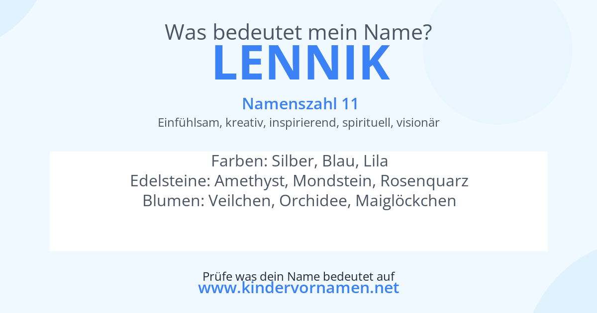 Was bedeutet der Name Lennik?
