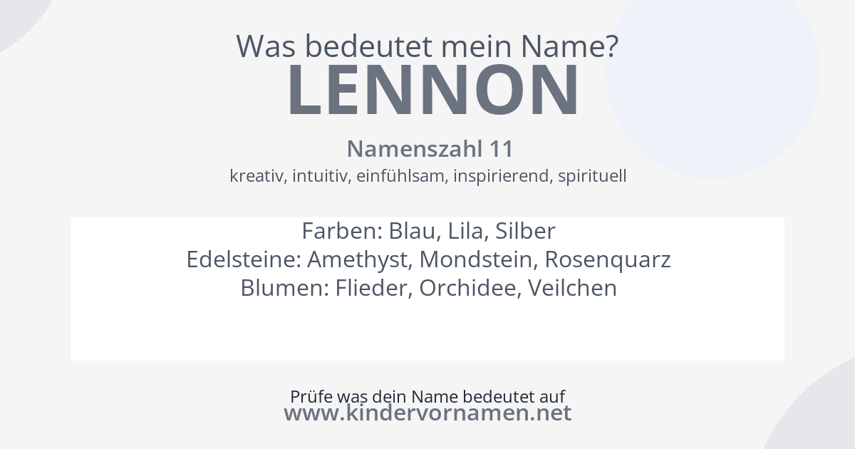 Was bedeutet der Name Lennon?