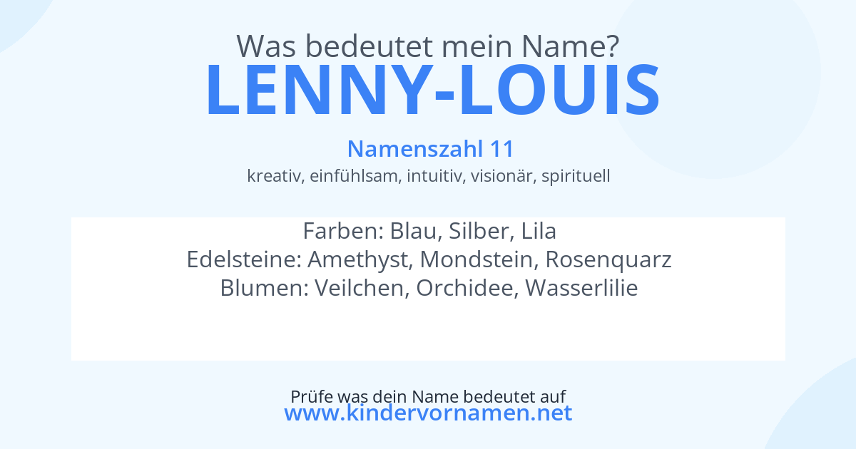 Was bedeutet der Name Lenny-Louis?