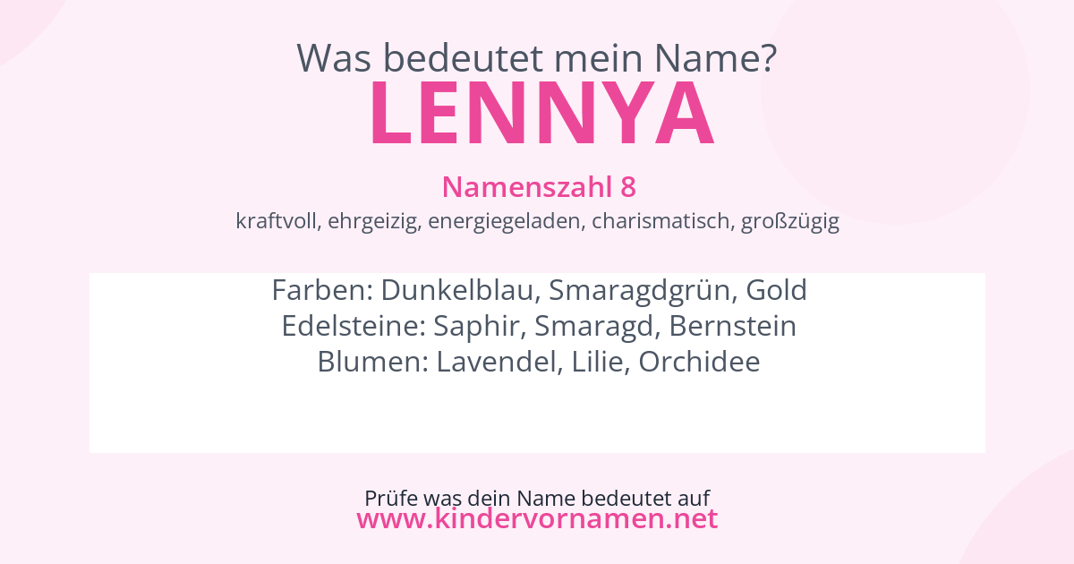 Was bedeutet der Name Lennya?