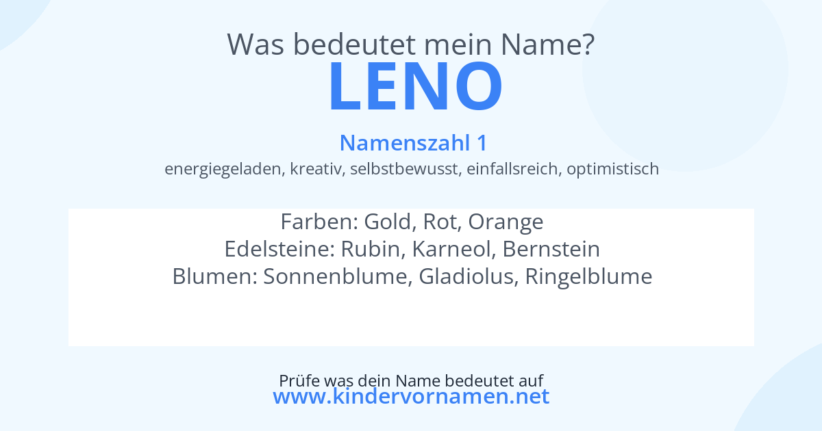 Was bedeutet der Name Leno?