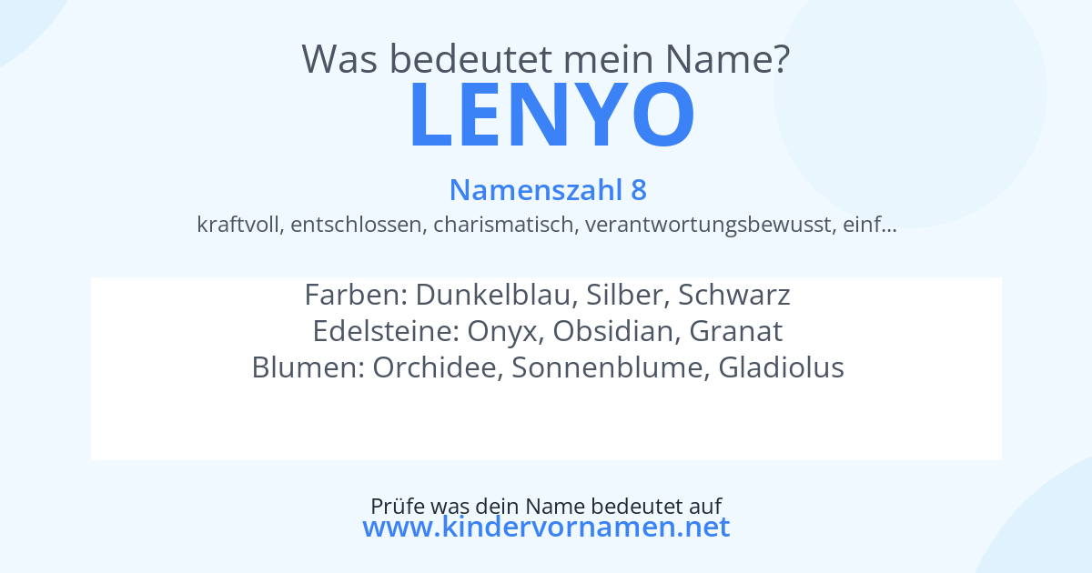 Was bedeutet der Name Lenyo?