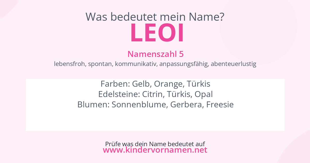 Was bedeutet der Name Leoi?