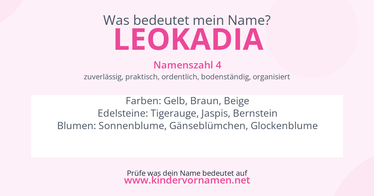Was bedeutet der Name Leokadia?
