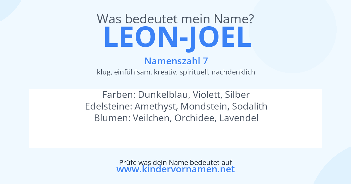 Was bedeutet der Name Leon-Joel?