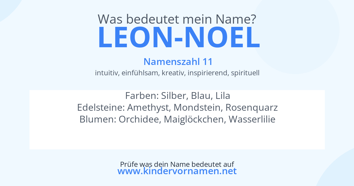 Was bedeutet der Name Leon-Noel?