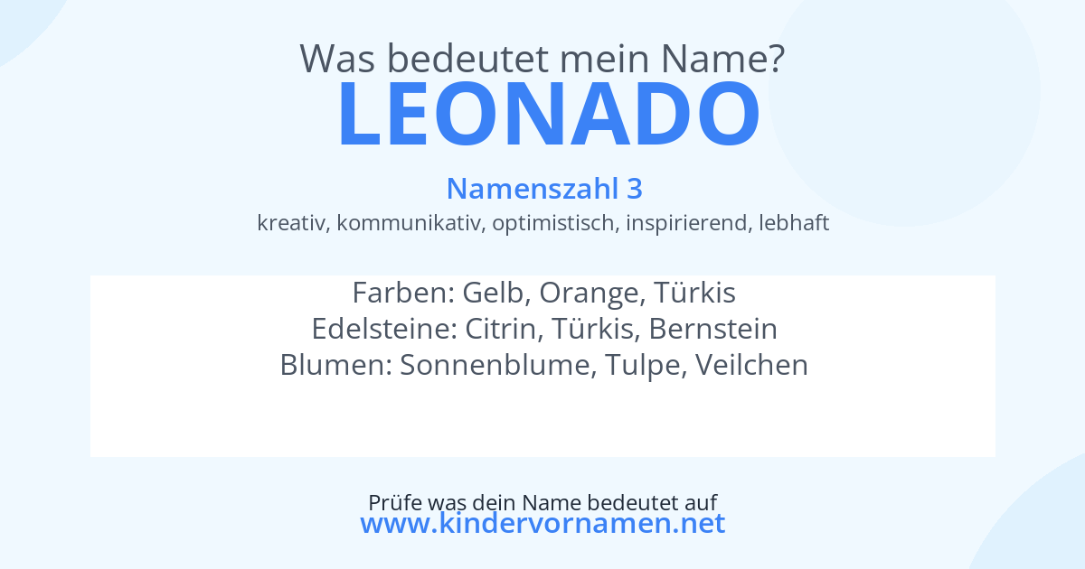 Was bedeutet der Name Leonado?
