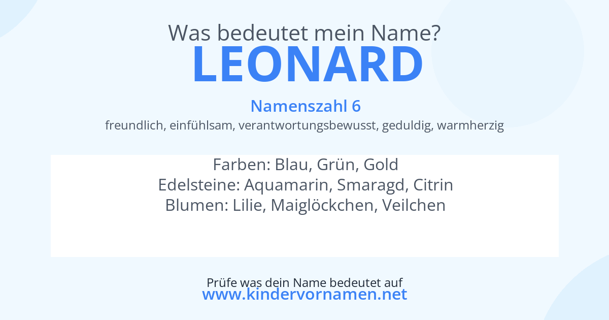 Was bedeutet der Name Leonard?