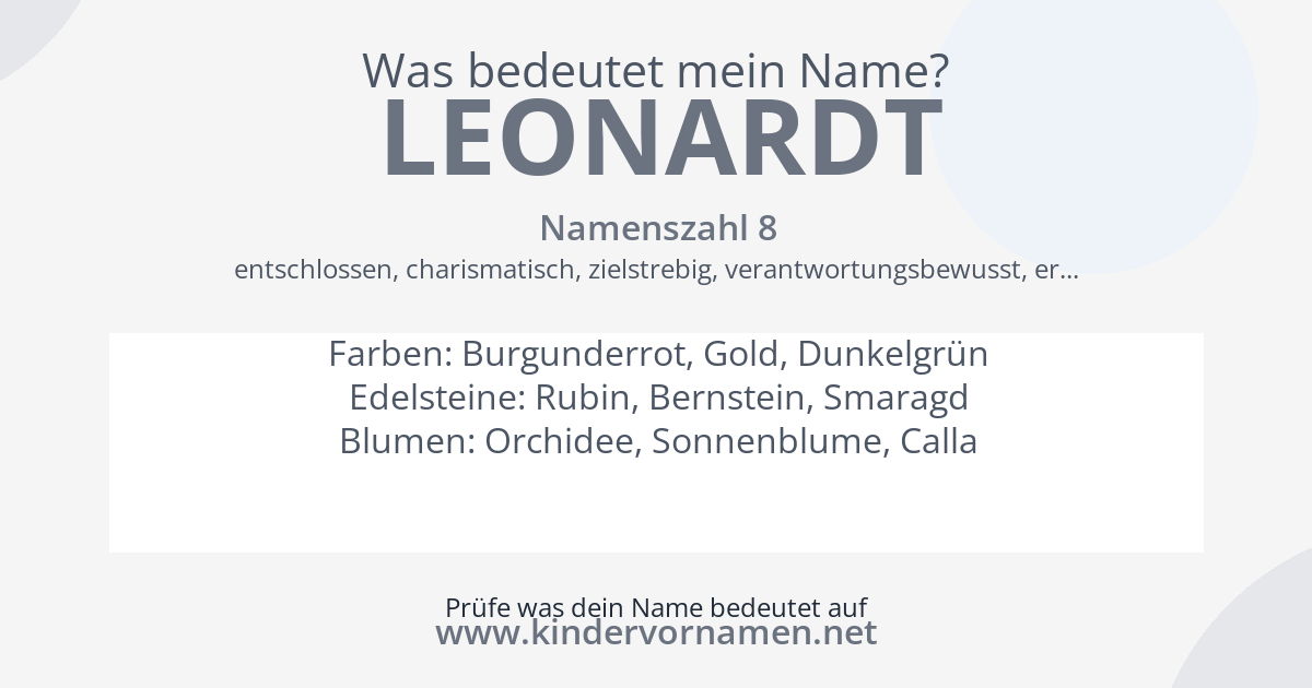 Was bedeutet der Name Leonardt?