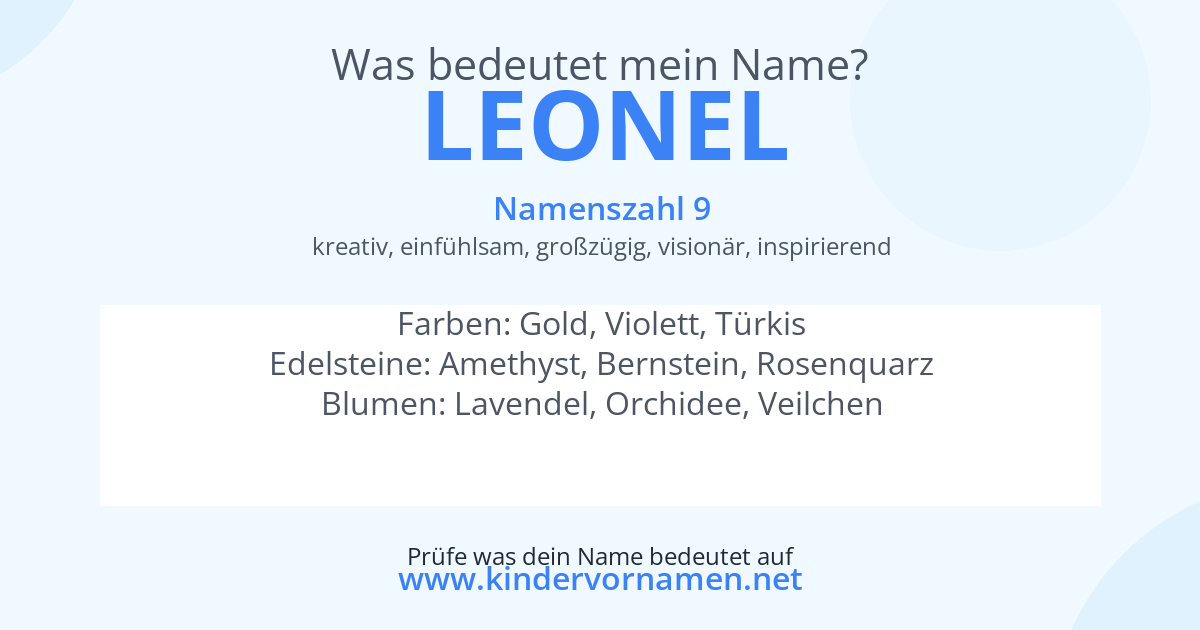 Was bedeutet der Name Leonel?