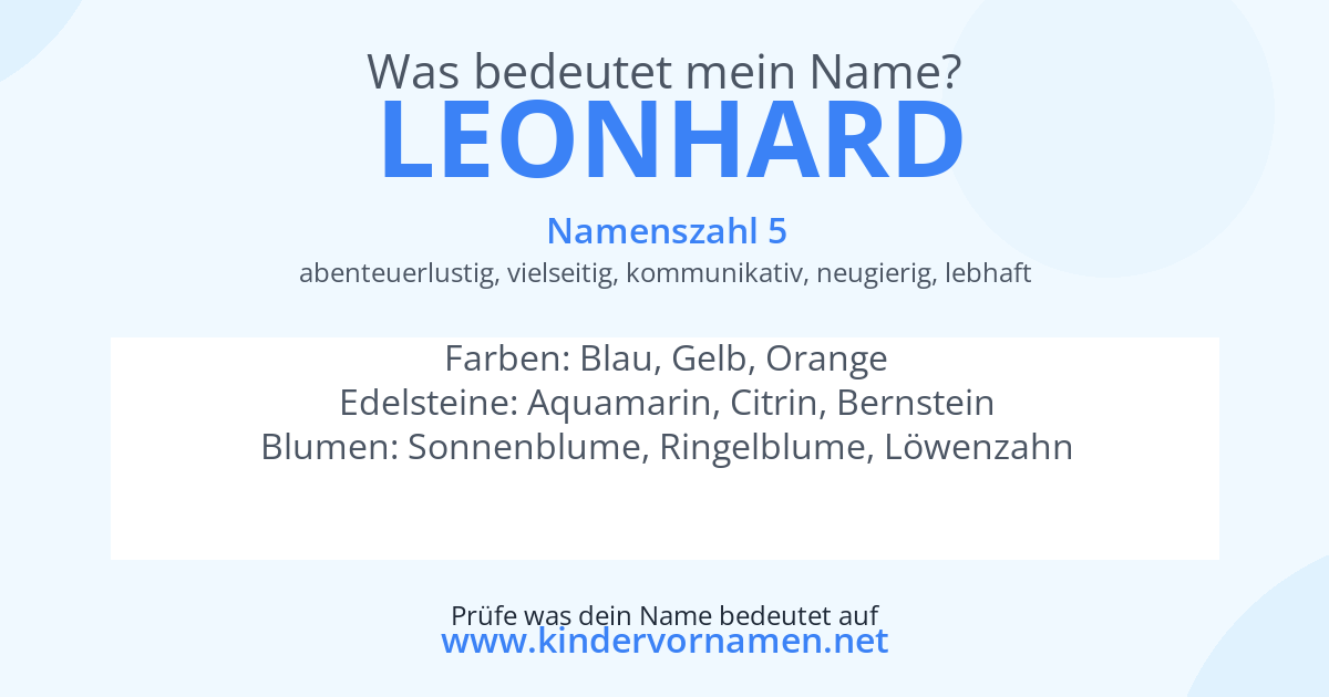 Was bedeutet der Name Leonhard?