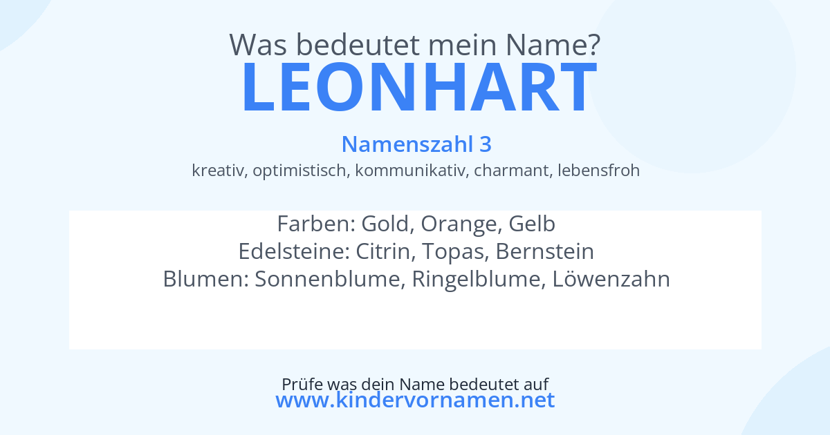 Was bedeutet der Name Leonhart?