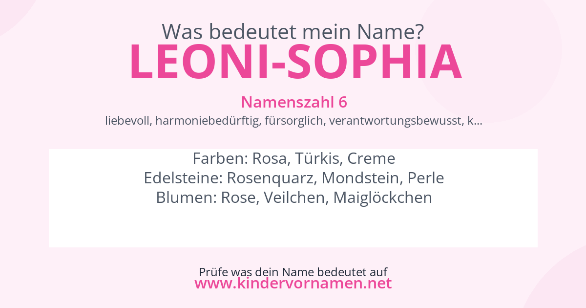 Was bedeutet der Name Leoni-Sophia?