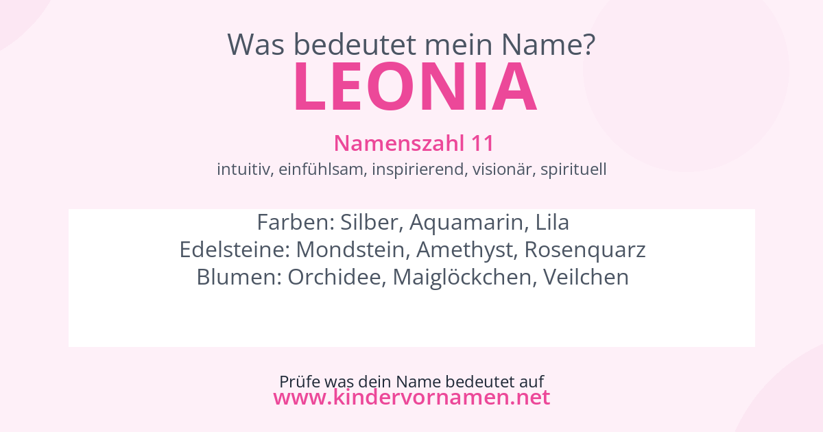 Was bedeutet der Name Leonia?