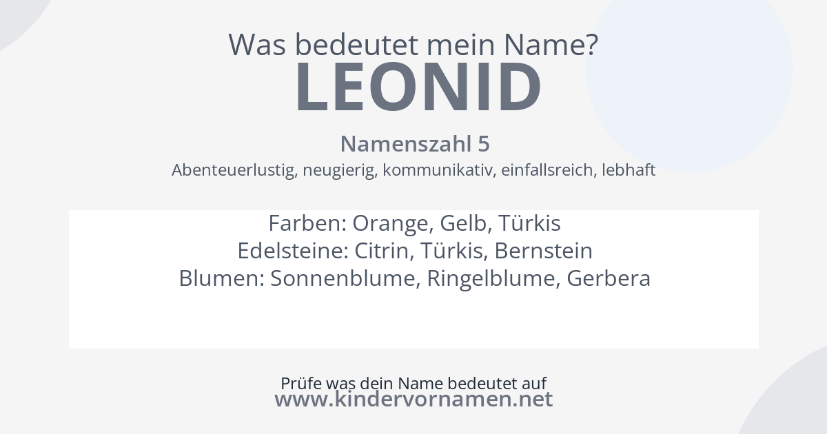 Was bedeutet der Name Leonid?