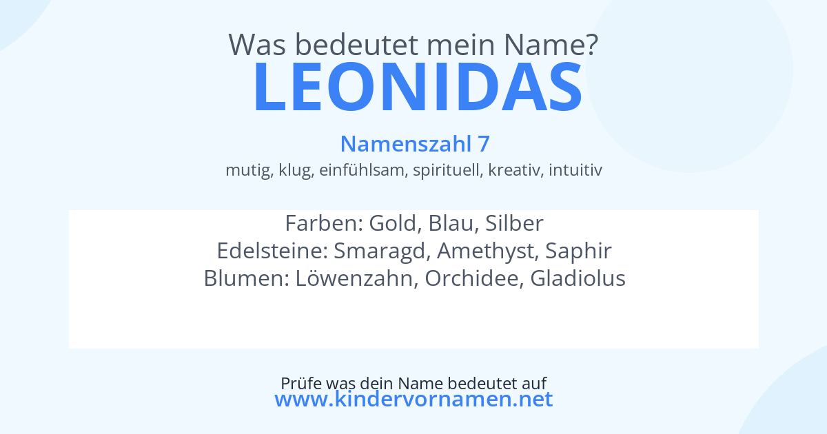 Was bedeutet der Name Leonidas?
