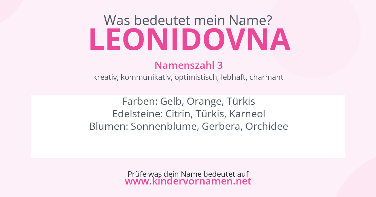 Was bedeutet der Name Leonidovna?