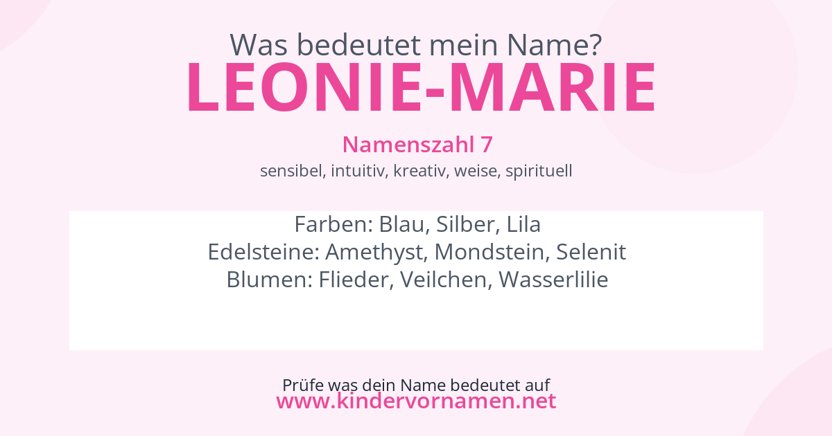 Was bedeutet der Name Leonie-Marie?