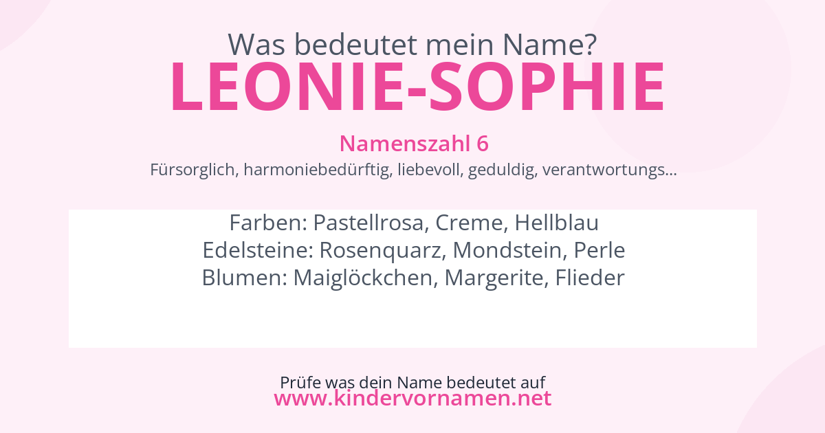 Was bedeutet der Name Leonie-Sophie?