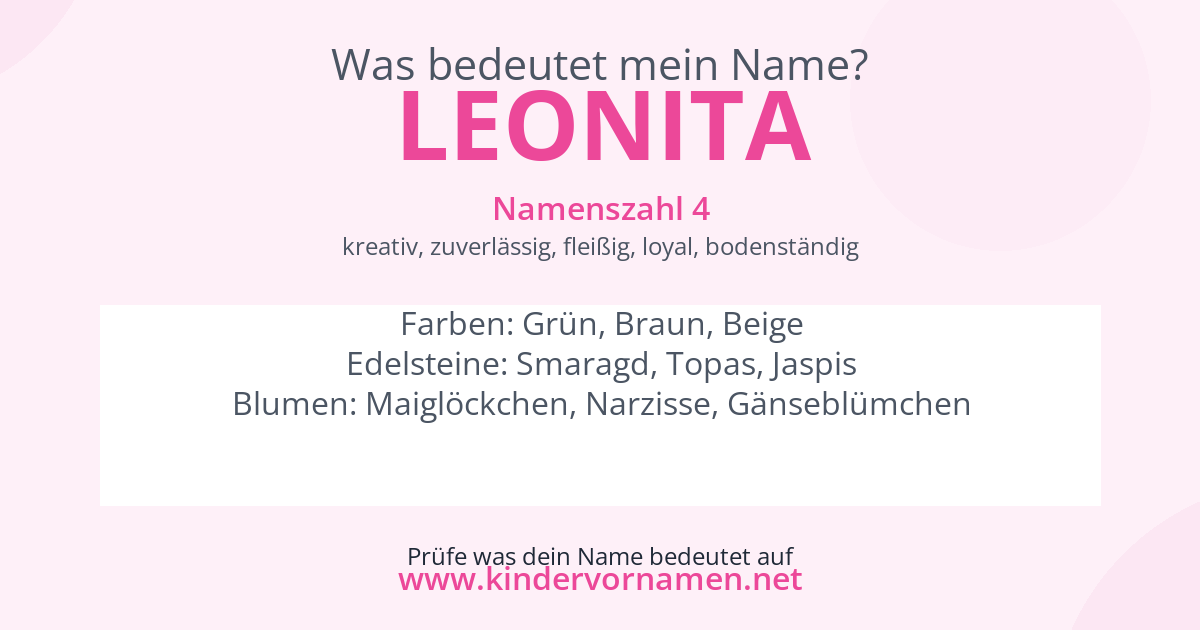 Was bedeutet der Name Leonita?