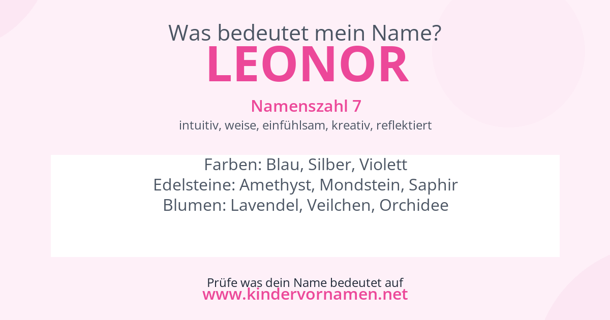 Was bedeutet der Name Leonor?