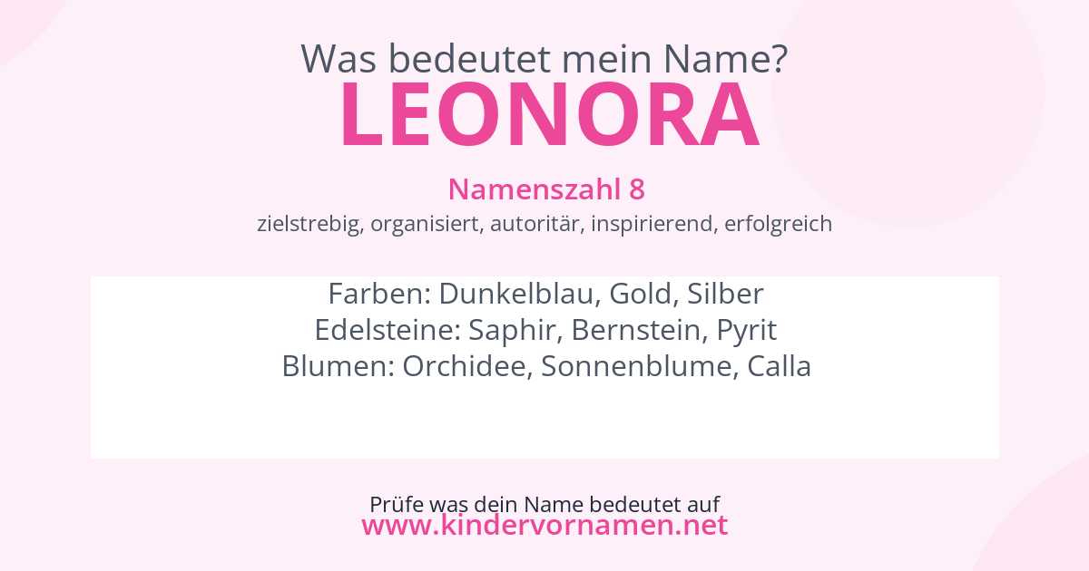 Was bedeutet der Name Leonora?