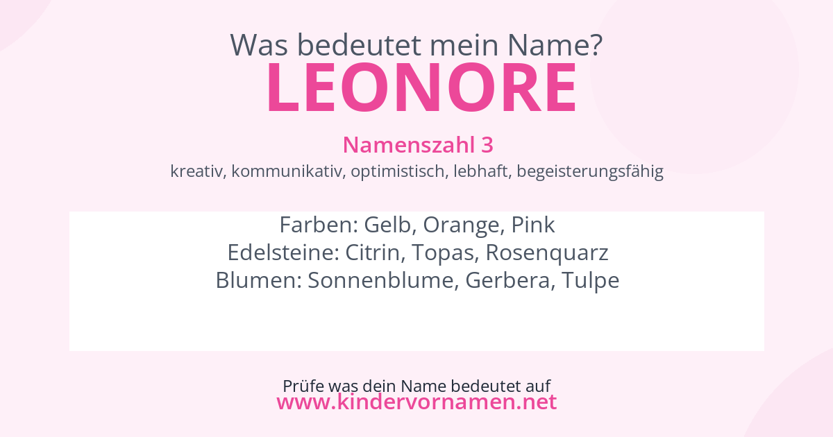 Was bedeutet der Name Leonore?