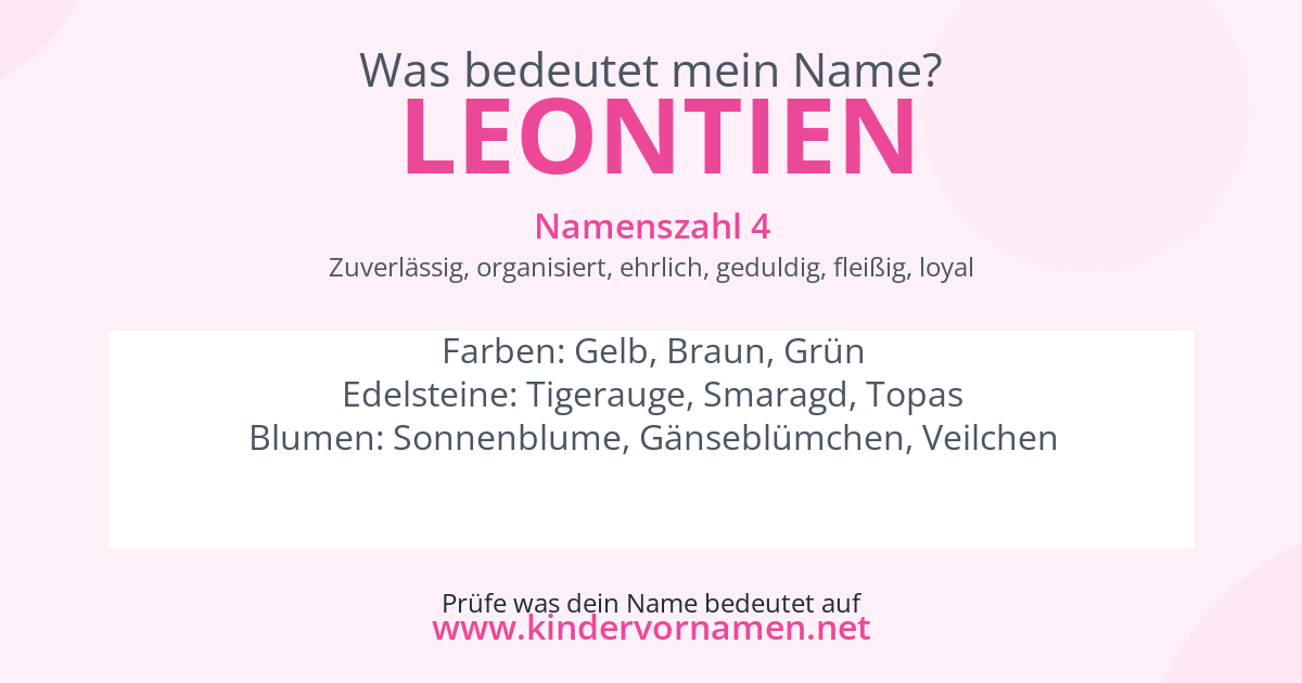 Was bedeutet der Name Leontien?