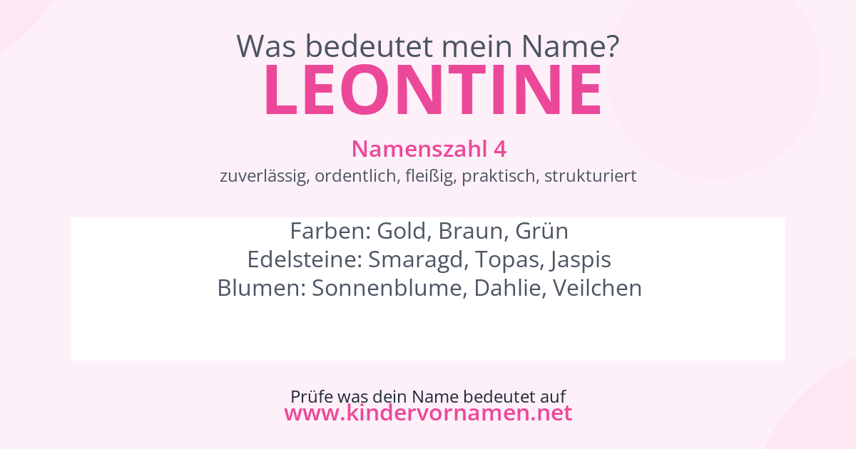 Was bedeutet der Name Leontine?
