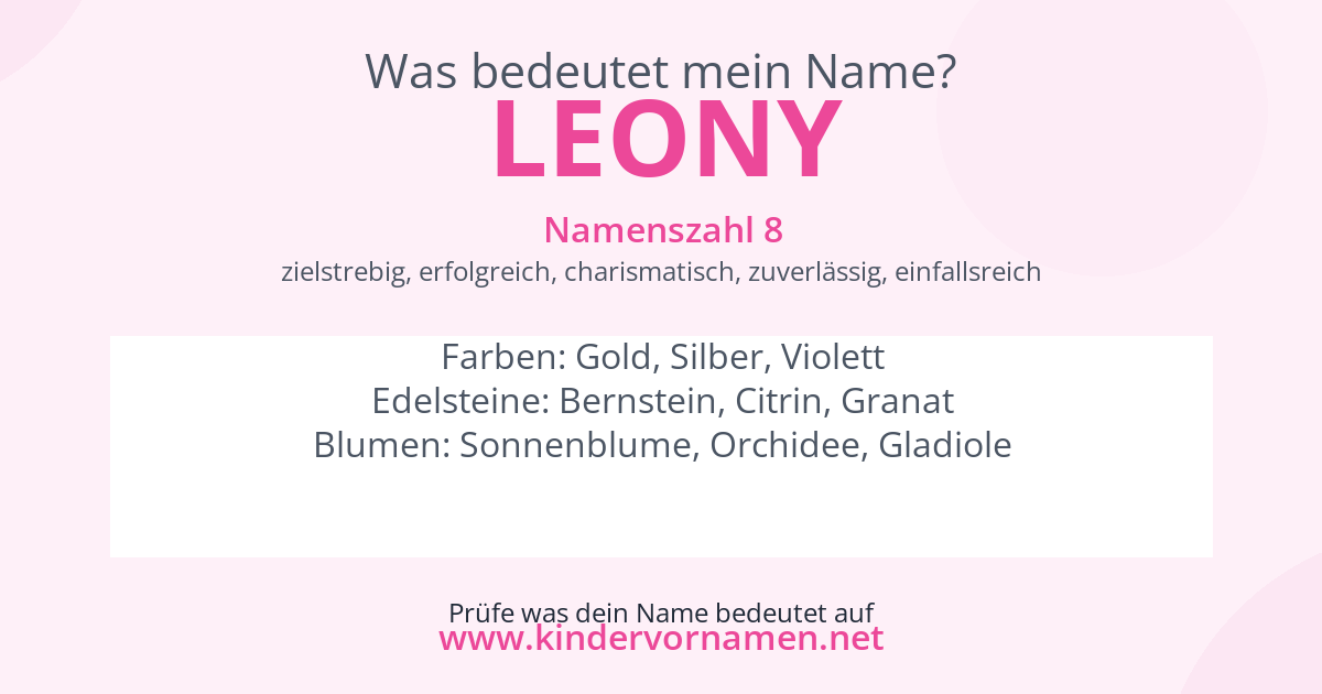 Was bedeutet der Name Leony?