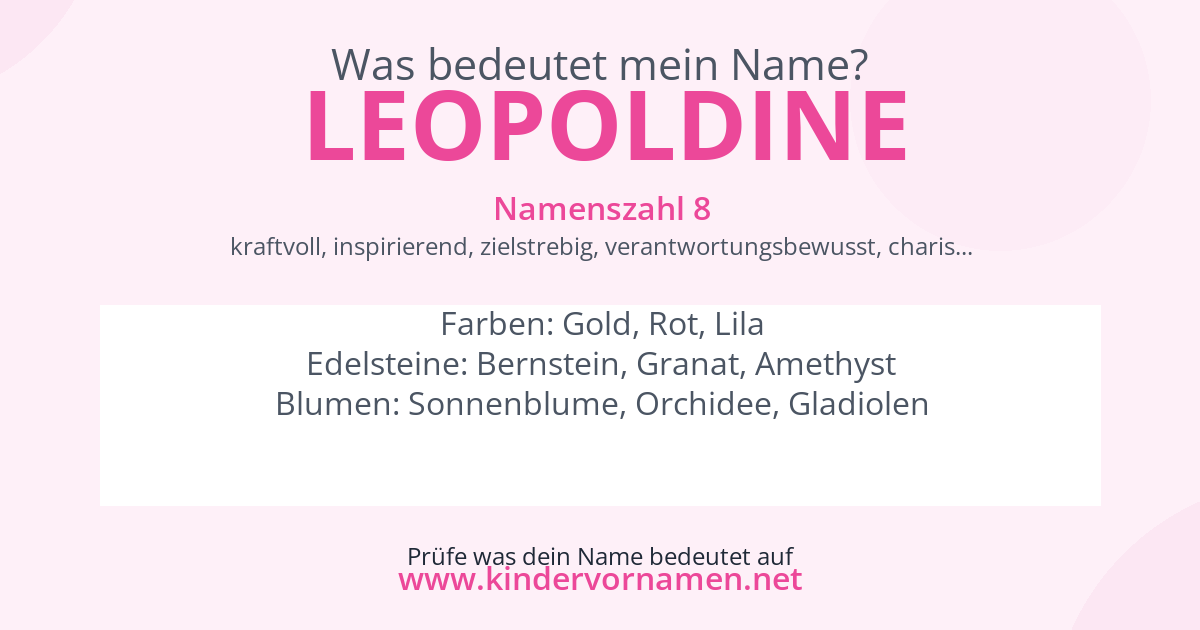 Was bedeutet der Name Leopoldine?