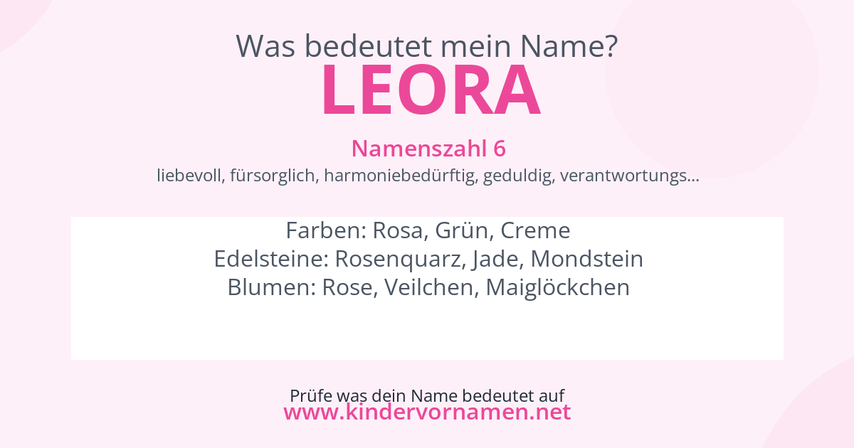 Was bedeutet der Name Leora?