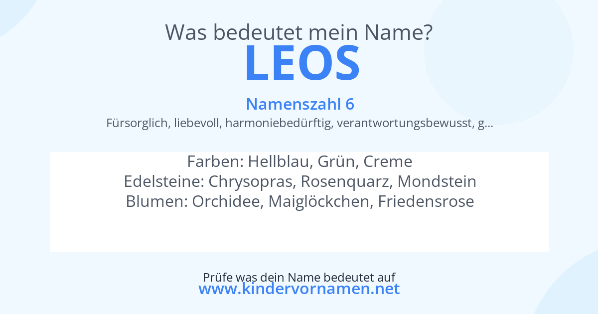Was bedeutet der Name Leos?