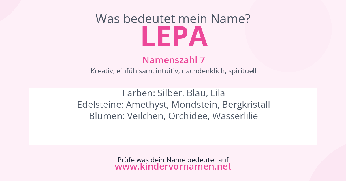 Was bedeutet der Name Lepa?