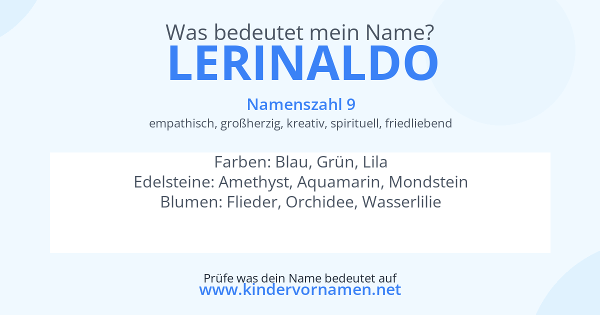 Was bedeutet der Name Lerinaldo?