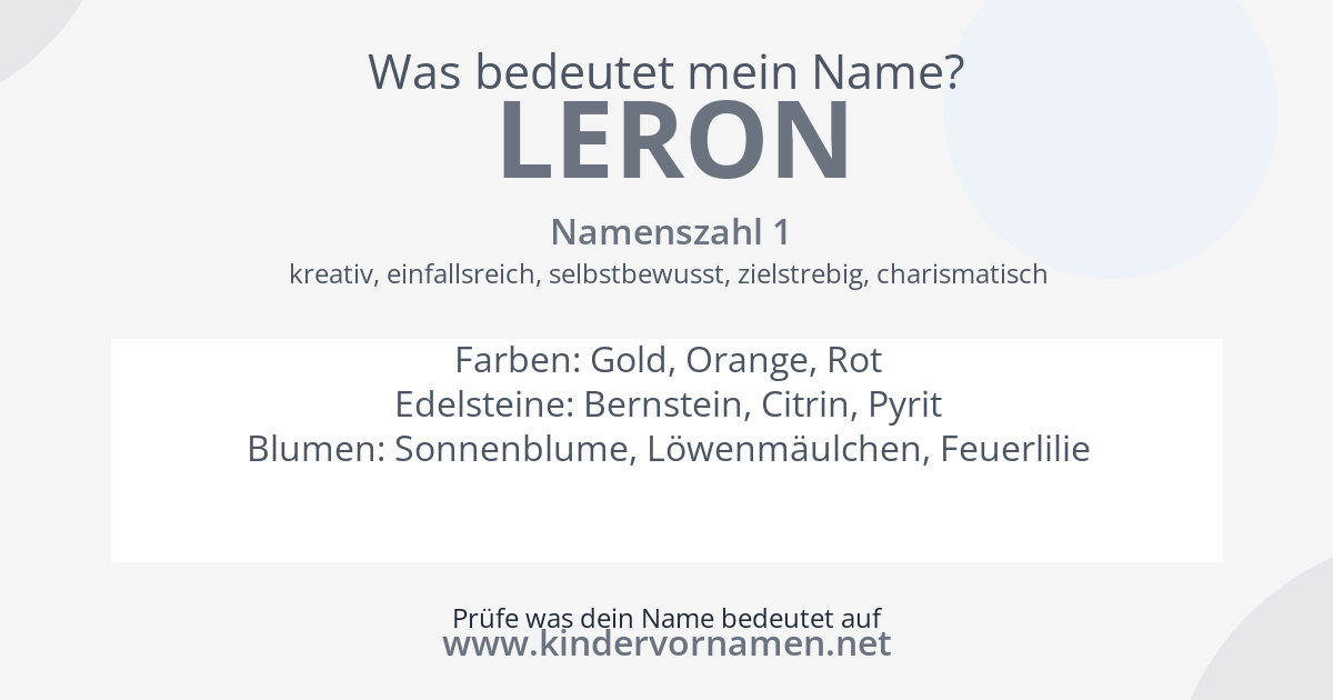 Was bedeutet der Name Leron?