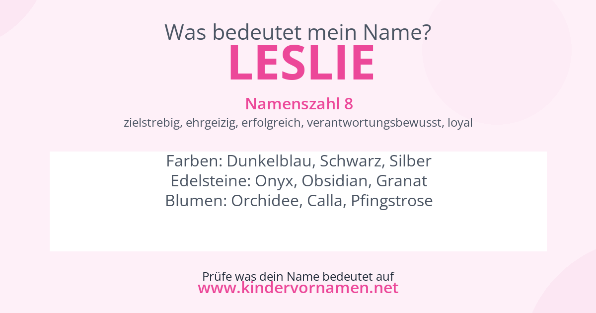 Was bedeutet der Name Leslie?