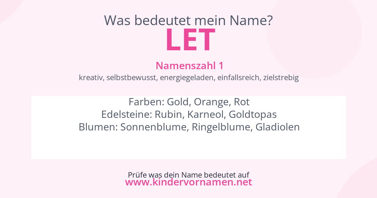 Was bedeutet der Name Let?