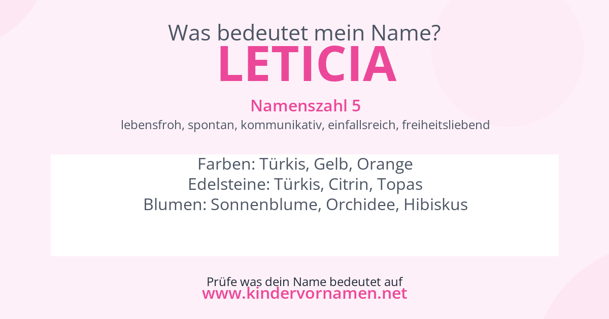 Was bedeutet der Name Leticia?