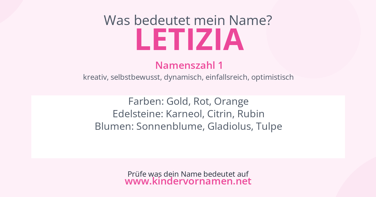 Was bedeutet der Name Letizia?
