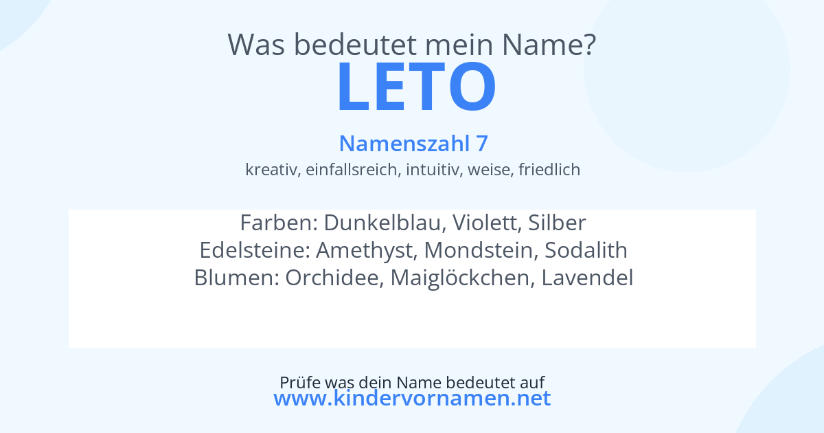 Was bedeutet der Name Leto?
