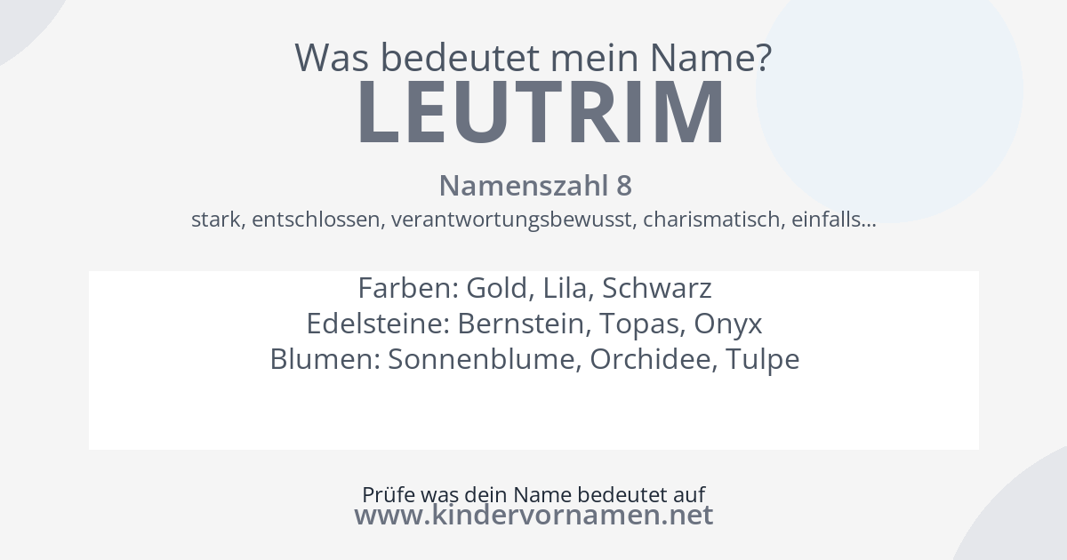 Was bedeutet der Name Leutrim?