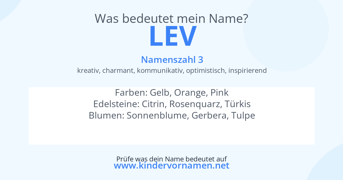 Was bedeutet der Name Lev?