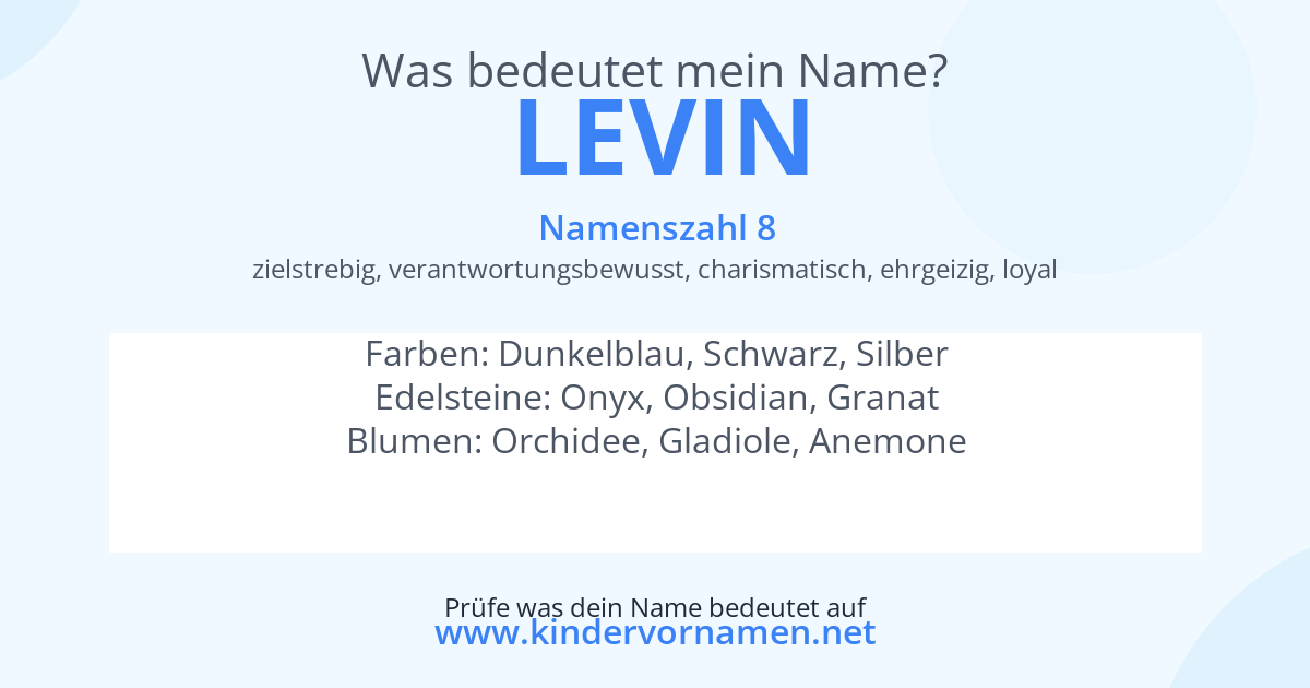 Was bedeutet der Name Levin?