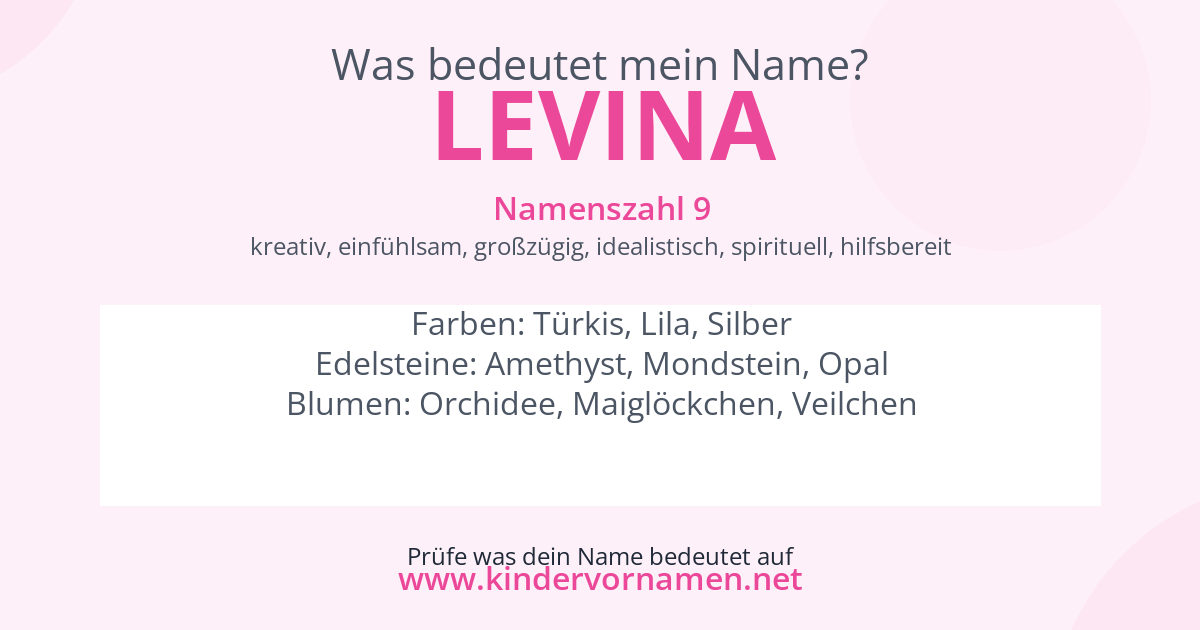 Was bedeutet der Name Levina?